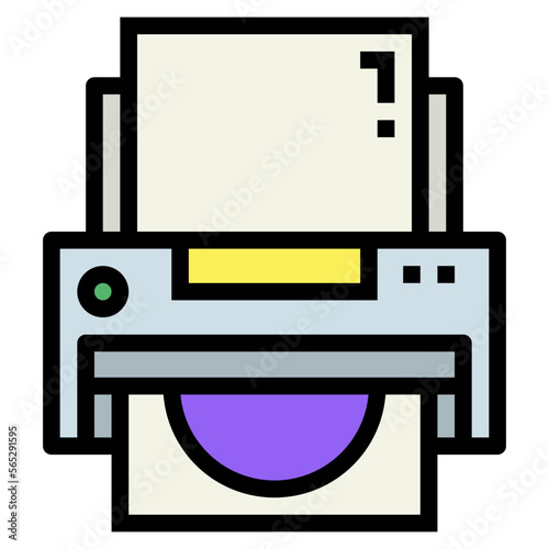 printer filled outline icon style