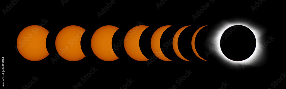 Solar Eclipse (American, 2017) Sequence - Partial to Total Phase