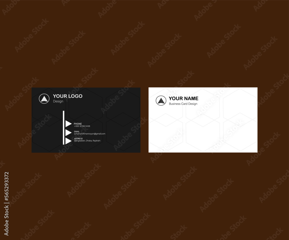 Business card design. black and white busness card design. Stock Vector