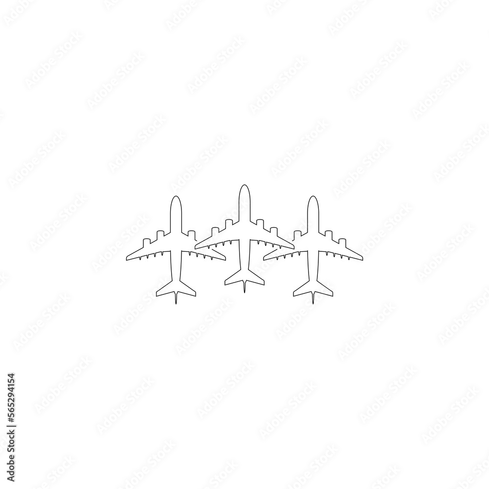 Obraz premium Airplane icon symbol isolated on white background