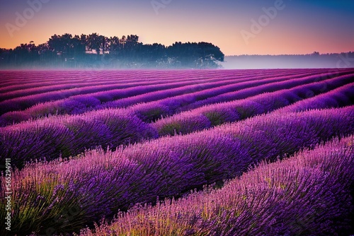 Lavender field at the early morning