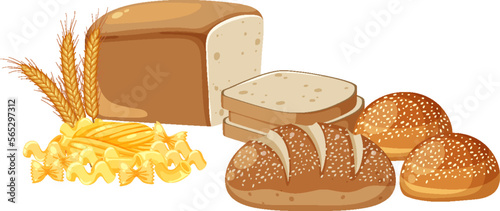 Various types of breads