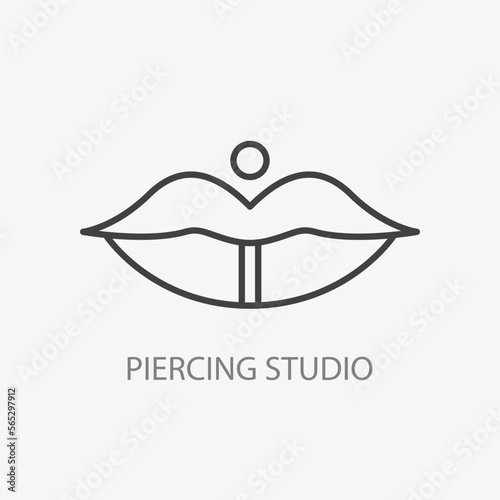 Piercing studio logo. Minimal Vector illustration