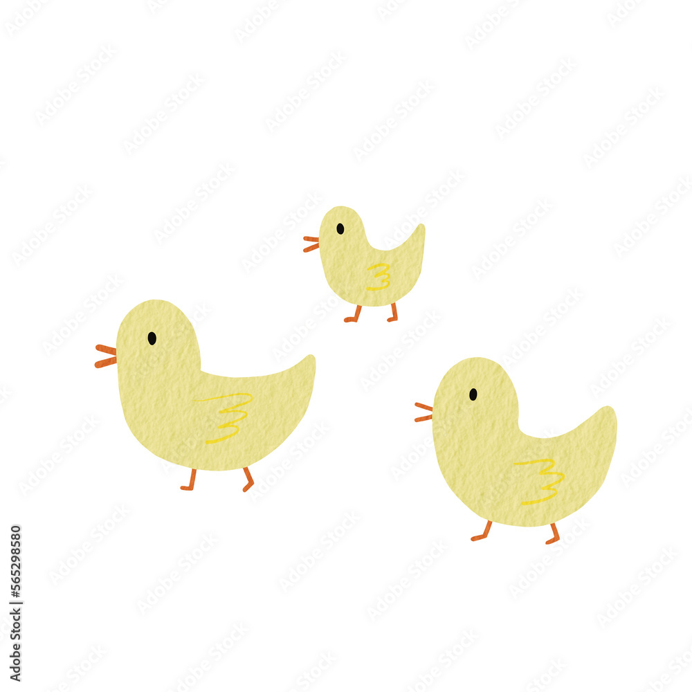 Three duck are walking illustration for animal and farm concept