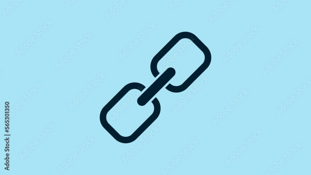 Blue Chain link icon isolated on blue background. Link single. Hyperlink chain symbol. 4K Video motion graphic animation Blue Chain link icon isolated on blue background. Link single. Hyperlink chain symbol. 4K Video motion graphic animation