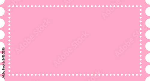 Plain pink coupon ticket, blank template for text, pricing, png with transparent background