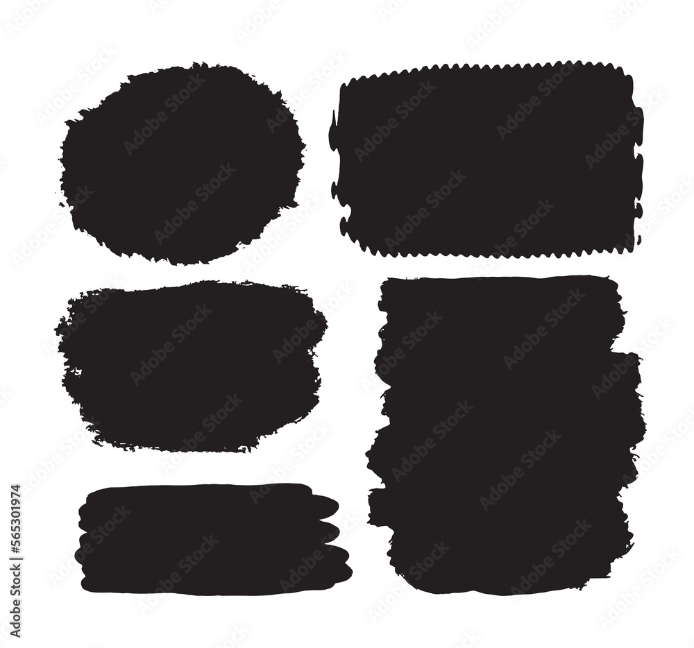 Abstract vector shapes, black graphic elements for product design, banners and buttons blot splatter Abstract vector shapes, black graphic elements for product design, banners and buttons blot splatter