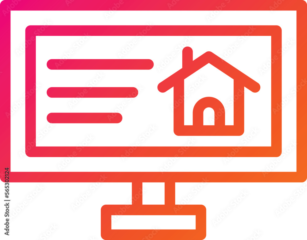 Computer house Vector Icon Design Illustration