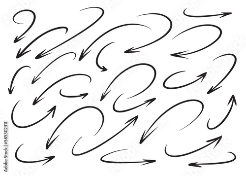 手描き矢印セット ベクター