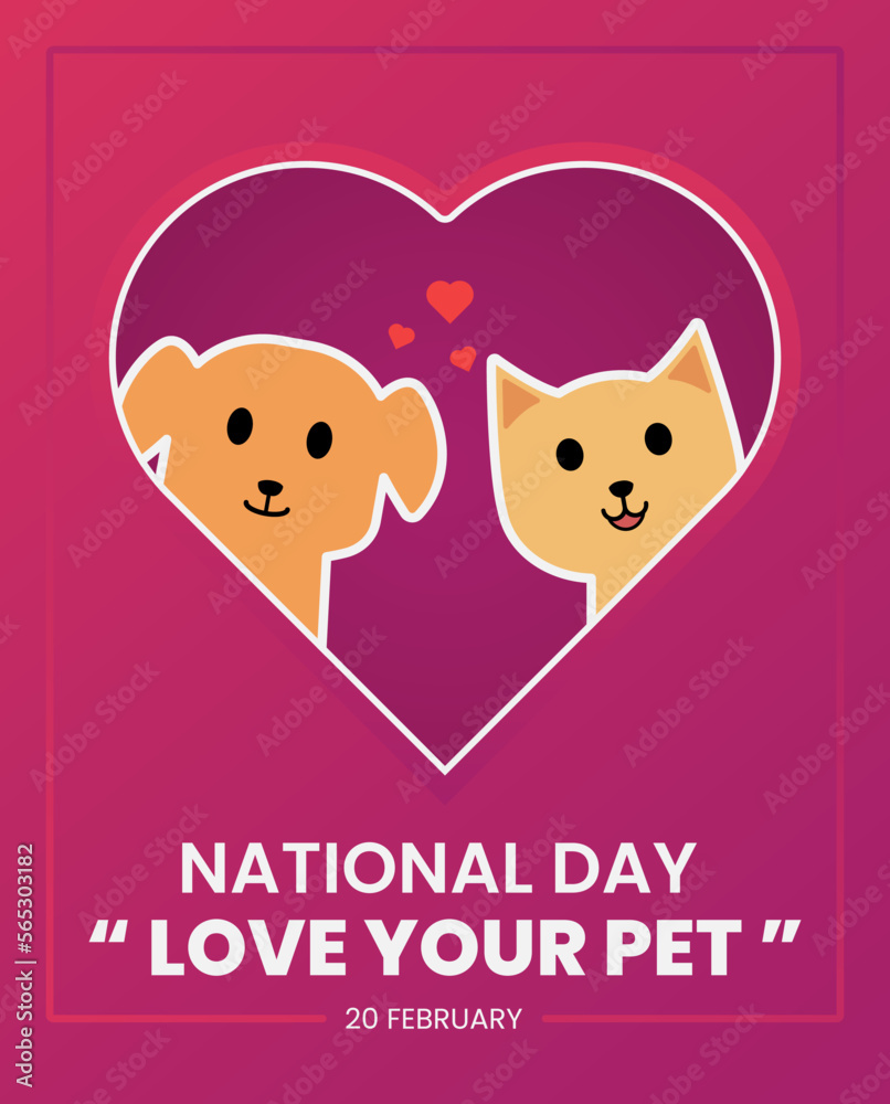 "National Love Your Pet Day" Vertical Background Design Theme, for