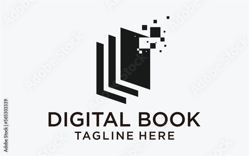 logo design digital book technology modern flat template