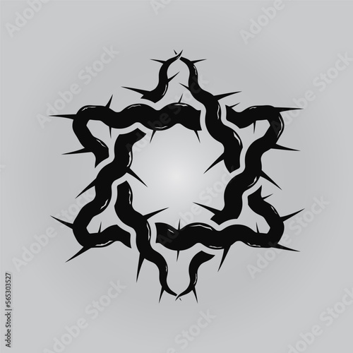 Star in blackthorn design vector illustration