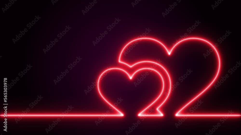 Glowing red neon heart valentine day background
Glowing red neon heart valentine day background