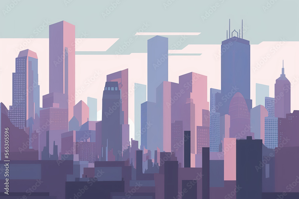 city vector illustration made with Generative AI.	
