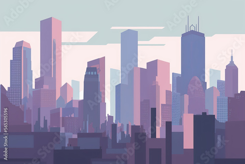 city vector illustration made with Generative AI.  