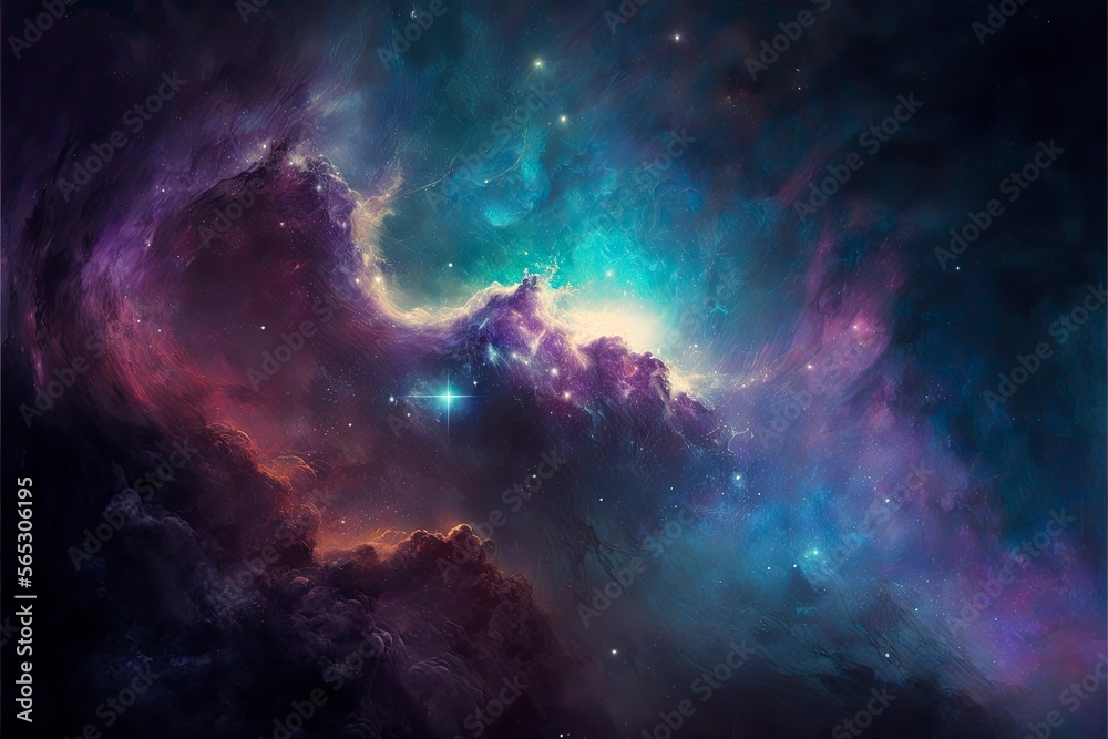 colorful esotheric nebula background state of mind relaxation and meditation