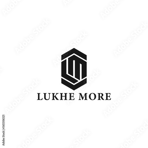 Abstract initial letter LM or ML logo in black color isolated in white background applied for law firm company logo also suitable for the brands or companies have initial name ML or LM.