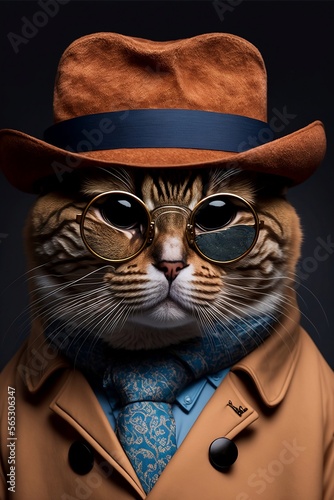 Feline Fashion,  well dressed cat | Generative AI