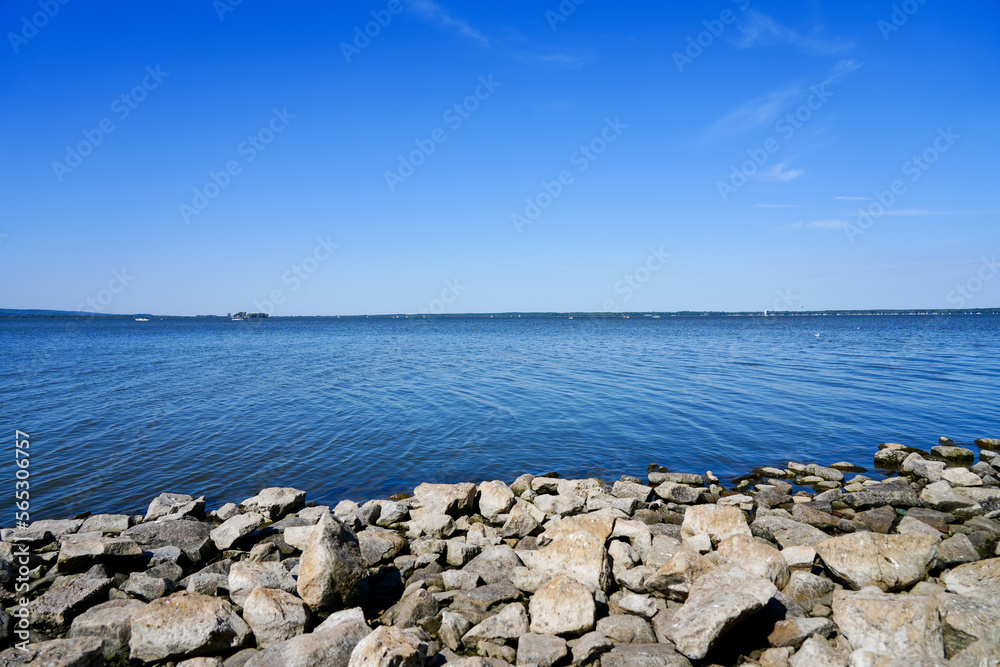View of the Steinhuder Meer near Hanover in Lower Saxony. Landscape at the lake with the surrounding nature.
View of the Steinhuder Meer near Hanover in Lower Saxony. Landscape at the lake with the surrounding nature.