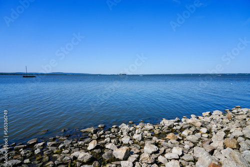 View of the Steinhuder Meer near Hanover in Lower Saxony. Landscape at the lake with the surrounding nature.  © Elly Miller