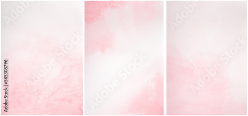 pink watercolor wet splatter invitation card, background, postcard template collection.