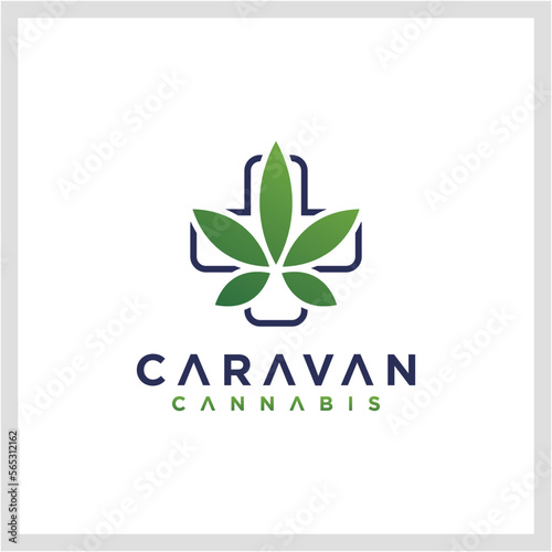 cannabis marijuana line modern logo
