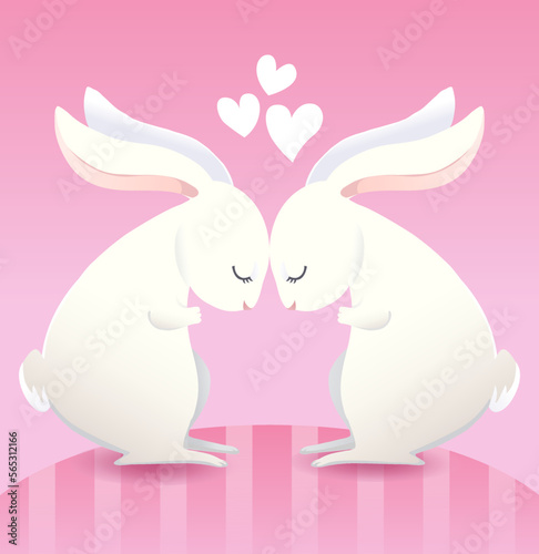 Conejos enamorados vectores
