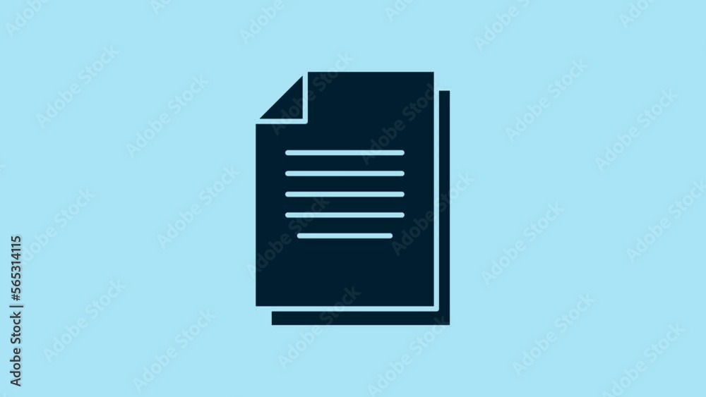 Blue Document icon isolated on blue background. File icon. Checklist icon. Business concept. 4K Video motion graphic animation Blue Document icon isolated on blue background. File icon. Checklist icon. Business concept. 4K Video motion graphic animation
