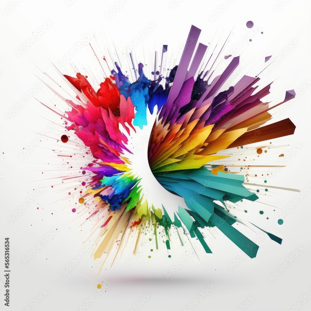 Explosion of abstract rainbow colors ,made with Generative AI Explosion of abstract rainbow colors ,made with Generative AI