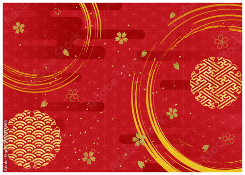 金箔筆模様和柄背景