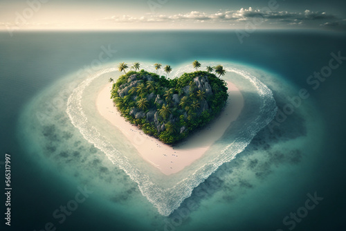 heart shaped island in the sea © Lukas