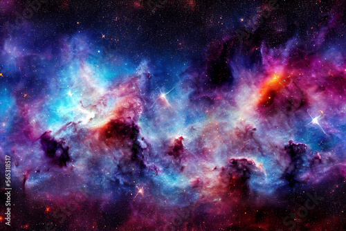 HD Wallpaper of colorful space stars galaxy nebula rendering Generative AI Content by Midjourney