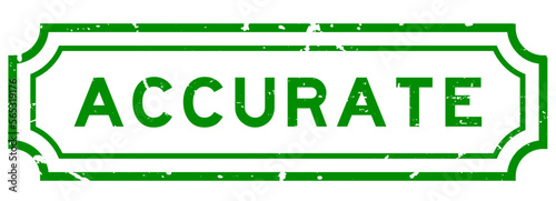 Grunge green accurate word rubber seal stamp on white background