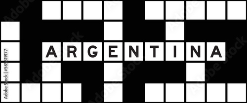 Alphabet letter in word argentina on crossword puzzle background