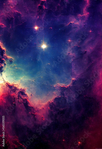 HD Wallpaper of space stars galaxy nebula rendering Generative AI Content by Midjourney © simon