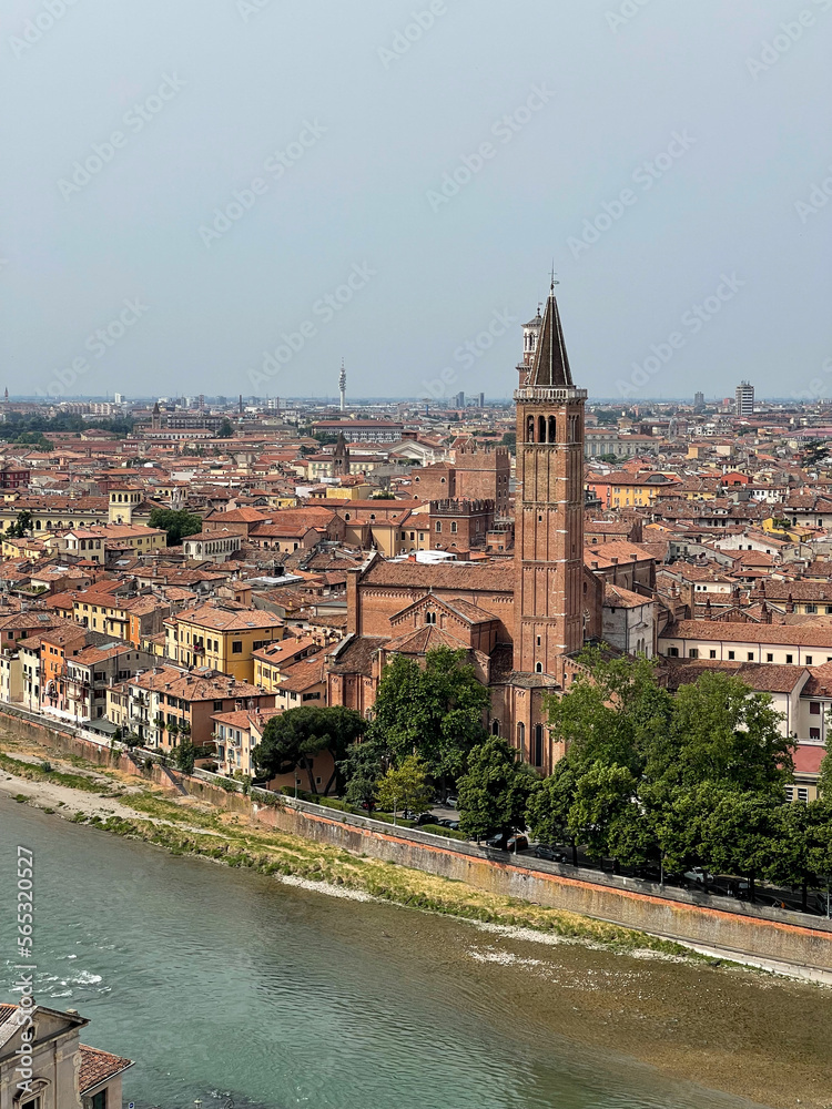 Panoramic view of Verona from the Ponte Vecchio