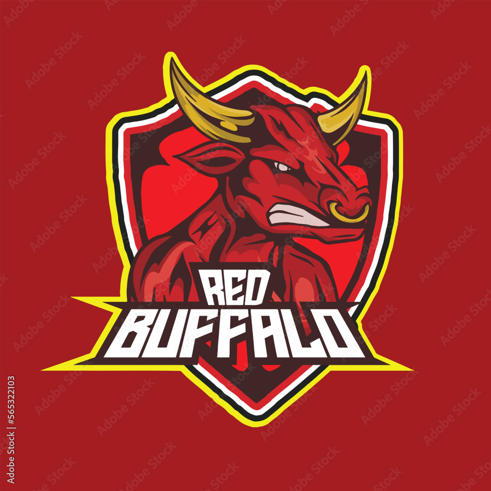 bull mascot esport logo design