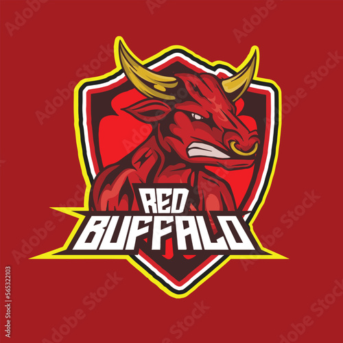 bull mascot esport logo design