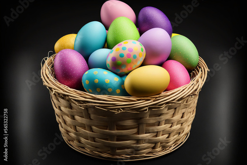 GENERATIVE AI easter eggs in a basket