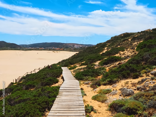 wild Praia da Bordeira beach at the west Algarve coast of Portugal