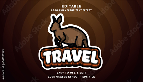kangaroo editable text effect logo with modern style	
