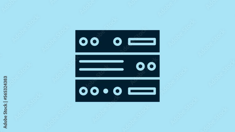 Blue Server, Data, Web Hosting icon isolated on blue background. 4K Video motion graphic animation Blue Server, Data, Web Hosting icon isolated on blue background. 4K Video motion graphic animation