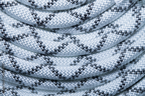 Bright multi-colored climbing rope as a background, pattern, wallpapers