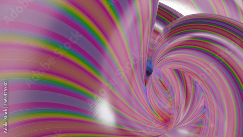 Colorful overlapped twisted line (3D Rendering)