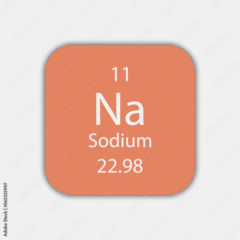Sodium symbol. Chemical element of the periodic table. Vector illustration.