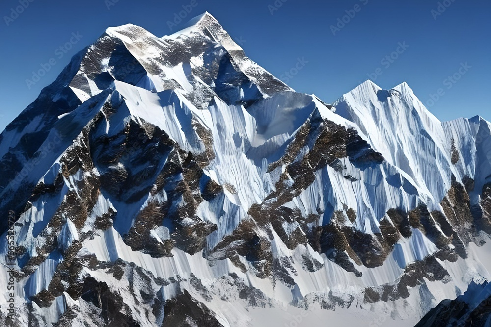 winter mountain landscape. Generative AI.