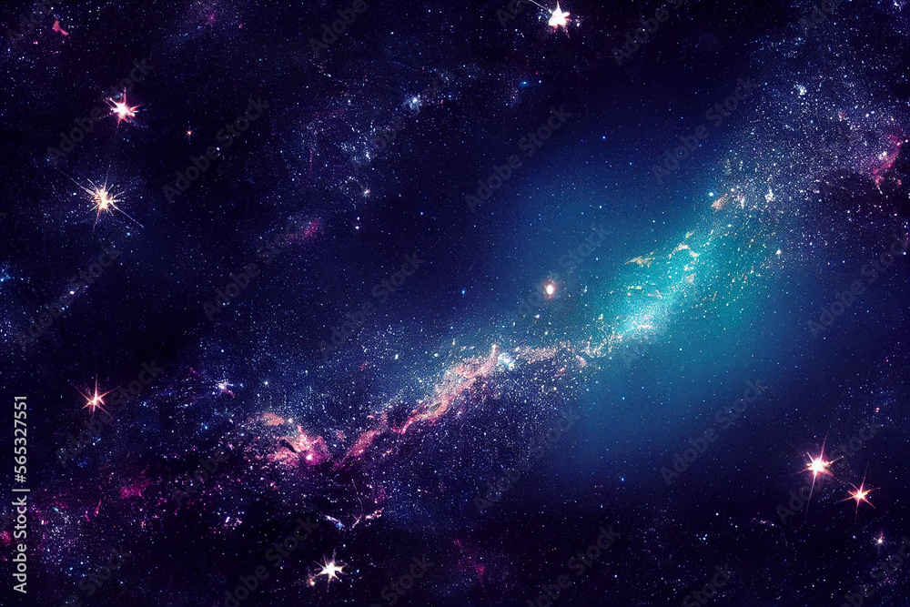 Naklejka premium dazzling starry sky cosmic starry sky background material Generative AI Content by Midjourney