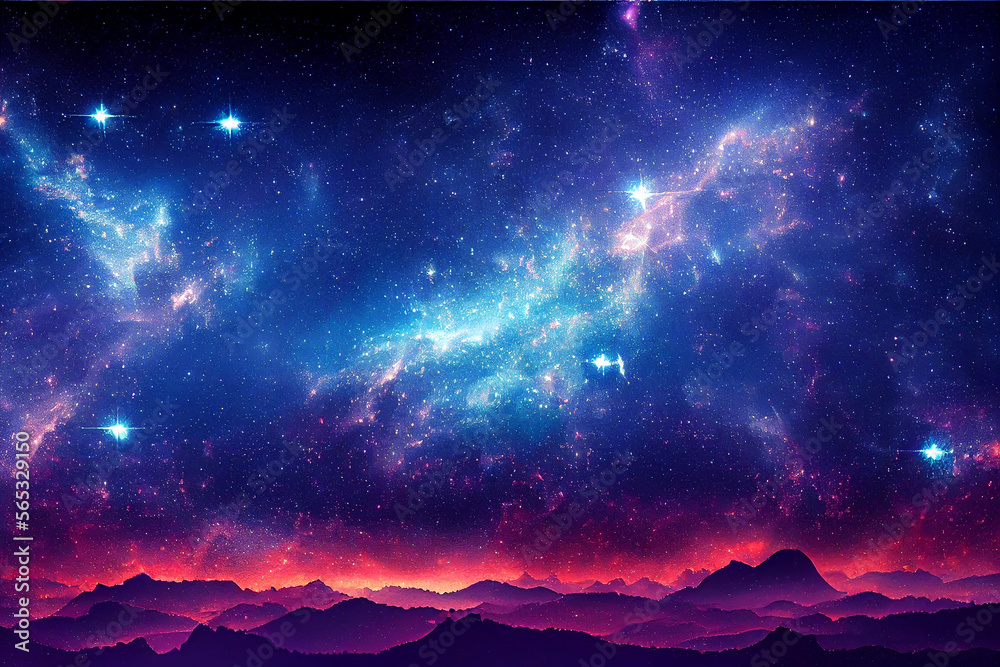 Fototapeta premium dazzling starry sky cosmic starry sky background material Generative AI Content by Midjourney