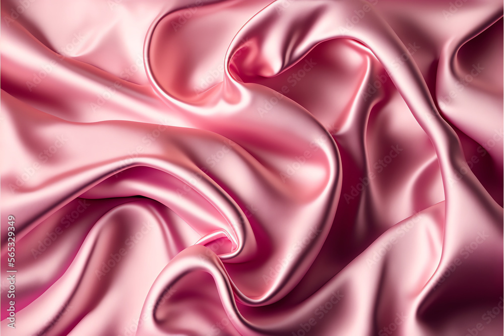 Obraz premium Silk Satin Background: A Beautiful Abstract Stock Photo of Soft Wavy Folds in the Fabric for Weddings, Anniversaries, Valentine's Day and Love