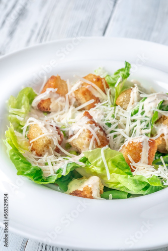 Portion of Caesar salad